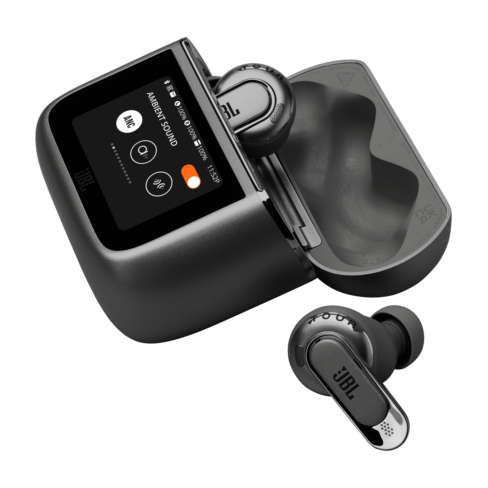 JBL Tour Pro 3 - Black - True Wireless Noise Cancelling earbuds with Smart Charging Case&trade; - Detailshot 1